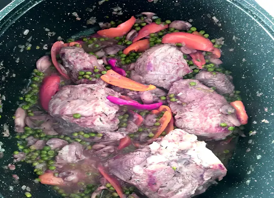 Epaule de veau aux poivrons