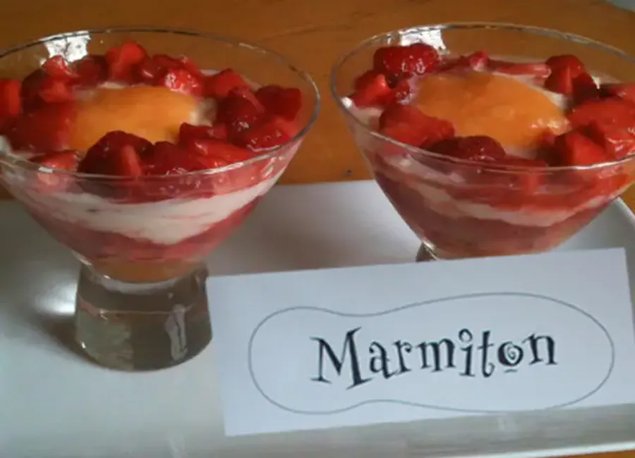 Verrine douceur fraises-melon