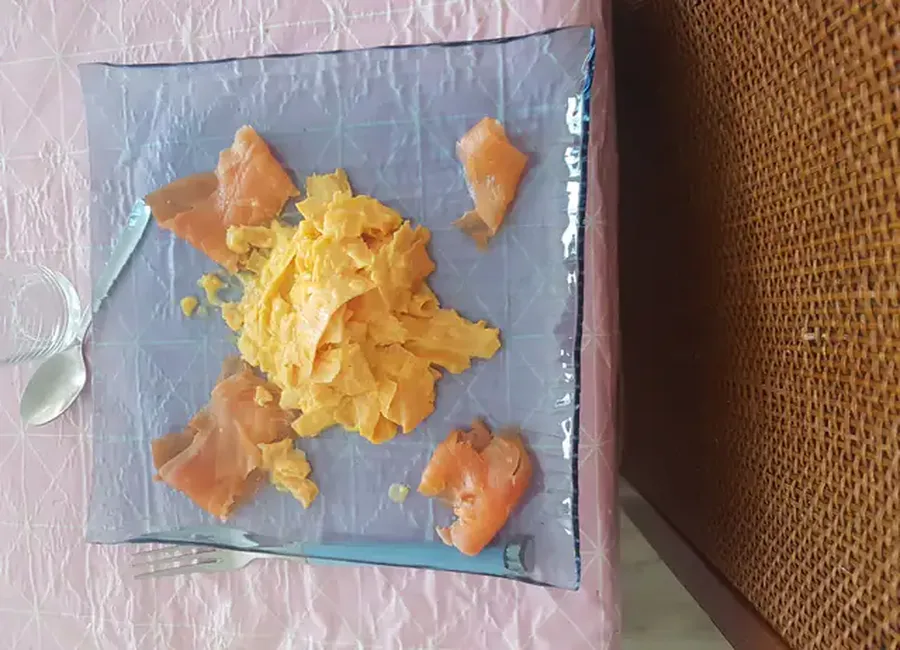 Tagliatelles de patates douces et saumon fumé
