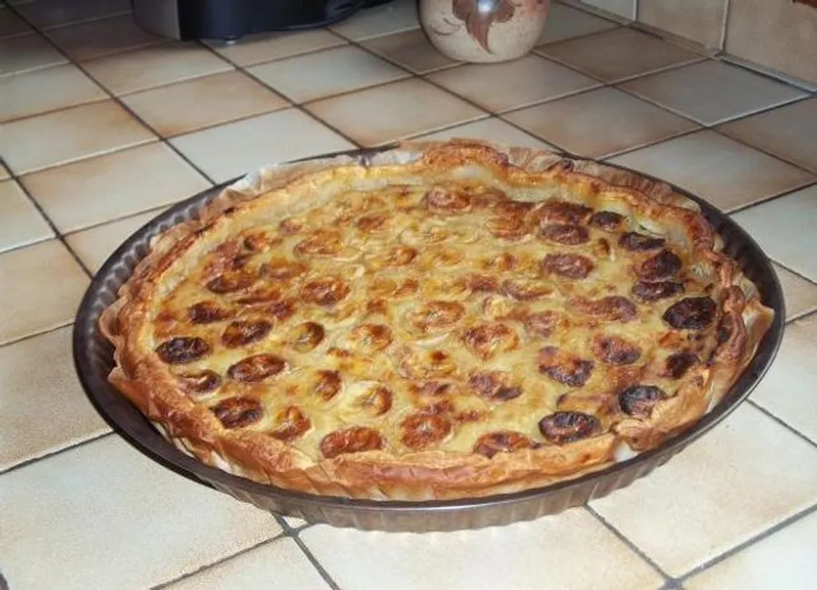 Tarte à la rhubarbe et aux bananes