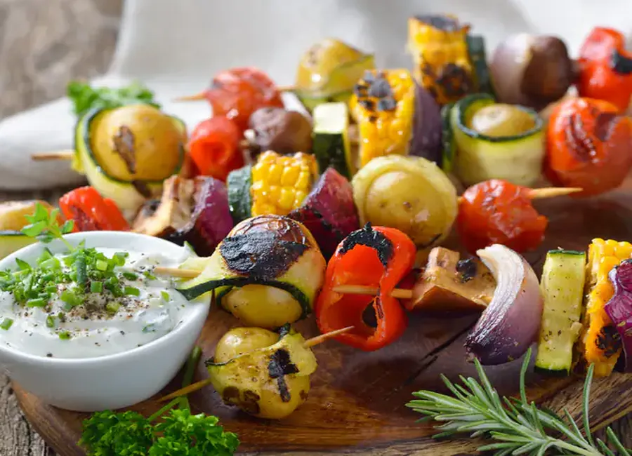 Brochettes de légumes au barbecue