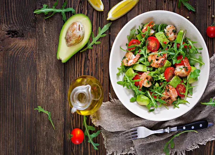 Salade d'avocats et crevettes à l'antillaise