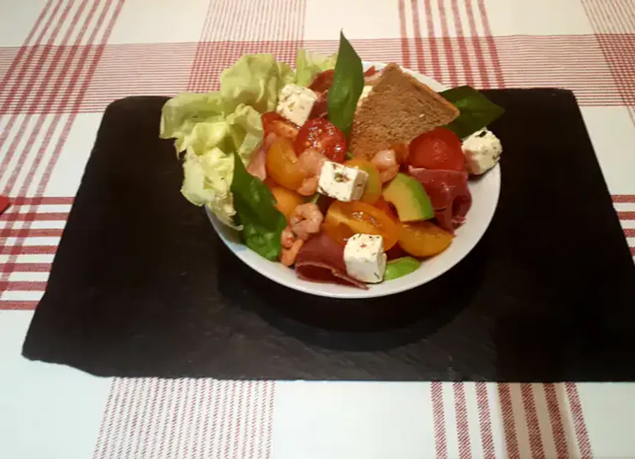 Salade melon et saumon fumé