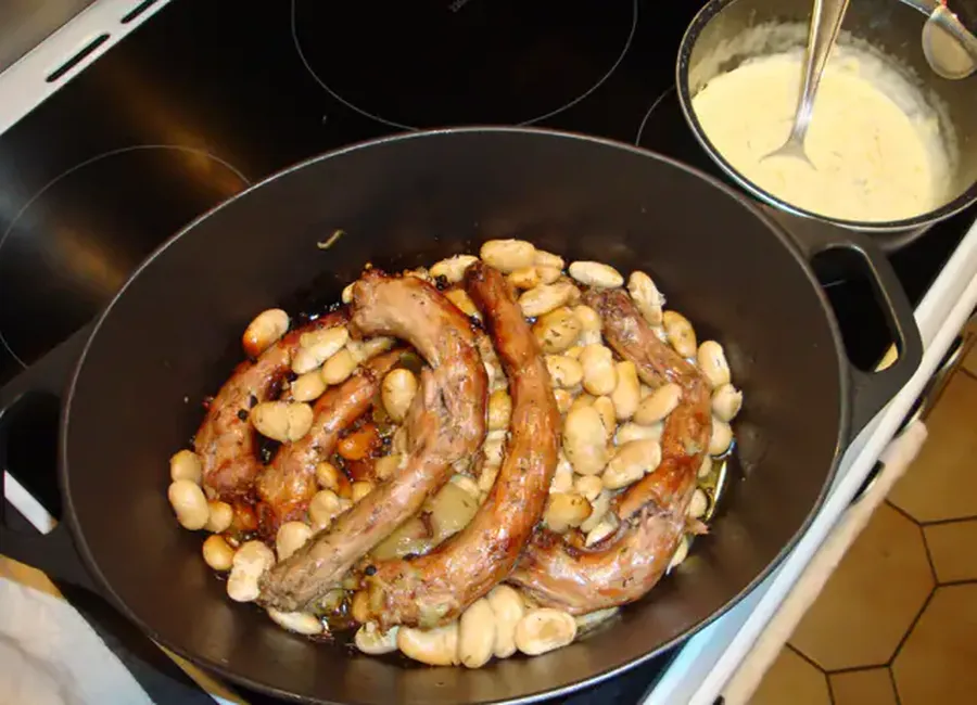 Cou de dinde aux haricots de soissons à la picarde