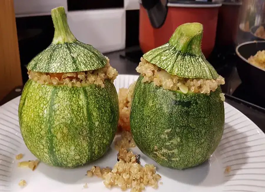 Courgettes rondes farcies au quinoa
