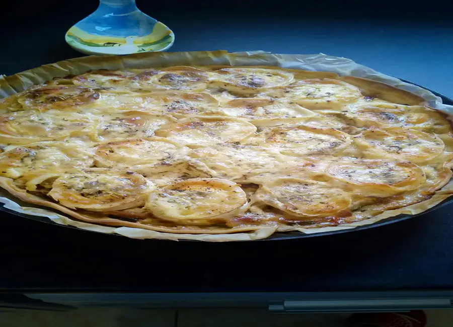 Quiche courgettes chèvre et jambon du pays