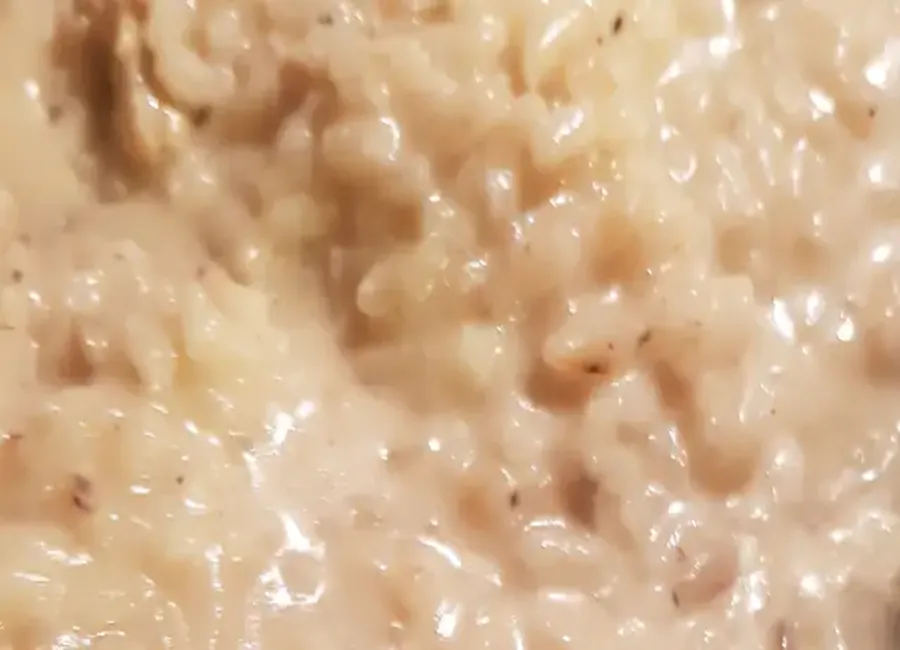 Risotto, poulet parmesan champignons