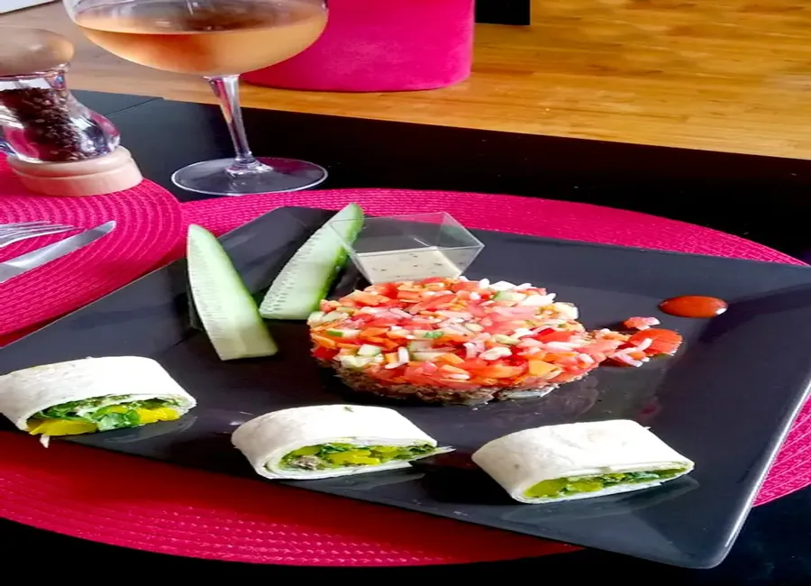 Boeuf haché super diet et crudités