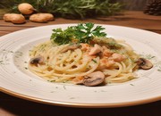 Spaghetti au saumon et champignon'