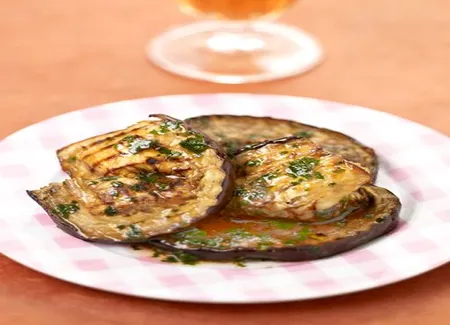 Aubergines grillées sauce orange