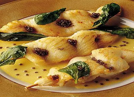 Barbue grillée au beurre de caviar