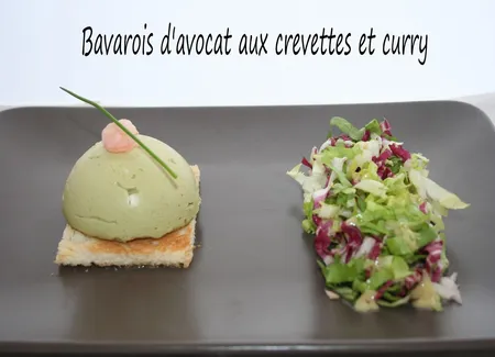 Bavarois d'avocat et crevette au curry