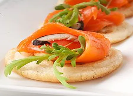 Blinis saumon fumé et shiitake