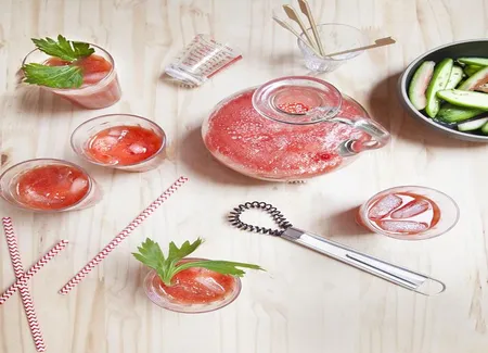 Bloody mary pastèque, pickles de concombre