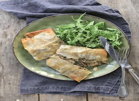 Bricks aux pleurotes et pancetta