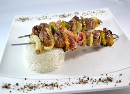 Brochette de rognons de veau au sésame