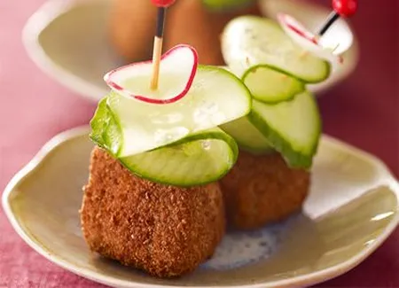 Brochettes de rigotte de condrieu panée