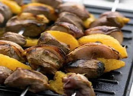 Brochettes de canard à l'orange bbq
