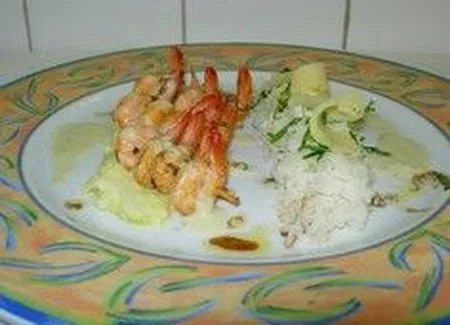 Brochettes de crevettes bouquet marinées aux épices