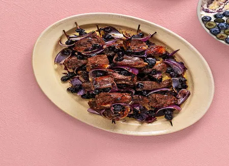 Brochettes de magret aux myrtilles