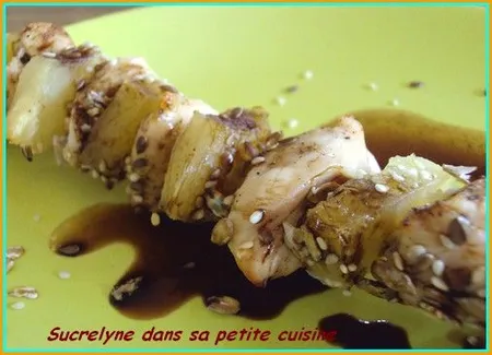 Brochettes de poulet à l'ananas