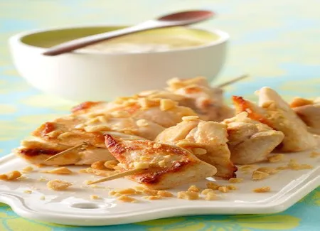Brochettes de veau aux pommes vertes