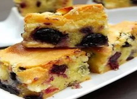 Brownies blancs aux bleuets