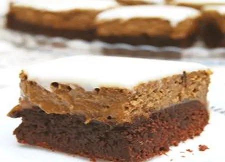 Brownies étagés au gâteau au fromage au café