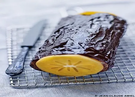 Bûche chocolat et kakis