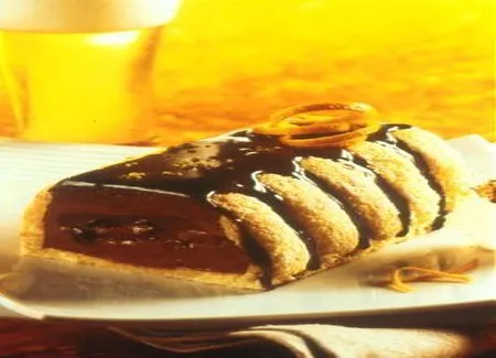 Bûche chocolat, gelée et zestes d'orange à la bière de noël