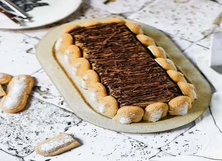 Bûche glacée café, chocolat, caramel