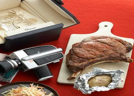 Côte de boeuf épicée et pomme de terre au four