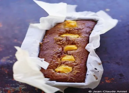 Cake bananes et pêches jaunes