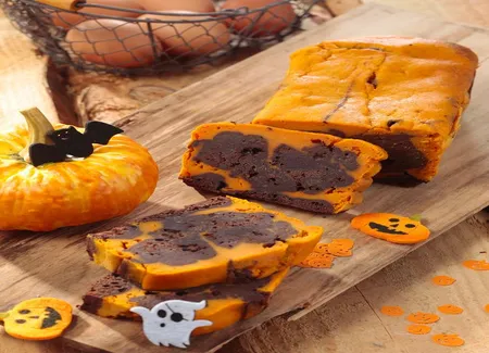 Cake d'halloween au potiron et chocolat noir