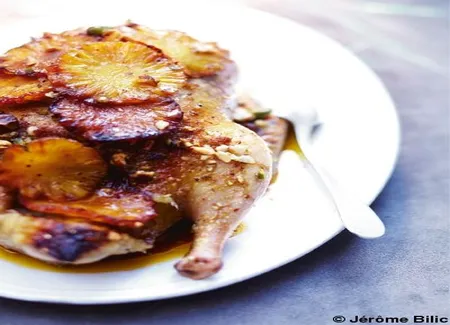 Canette rôtie à l'ananas