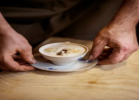 Cappuccino de crevettes grises de la mer du nord