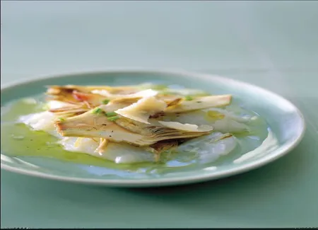 Carpaccio d'artichauts et de loup