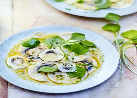 Carpaccio de champignons à la mangue