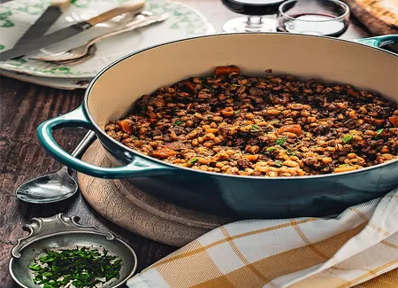 Casserole d'agneau à l'orge perlé