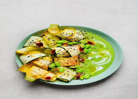 Ceviche de courgettes, leche de tigre