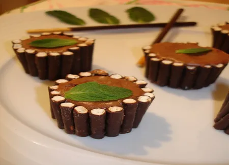 Charlottine mikado, mousse chocolat au mascarpone