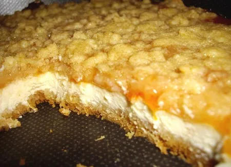 Cheesecake abricot façon crumble