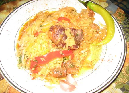 Chou à la saucisse fumée