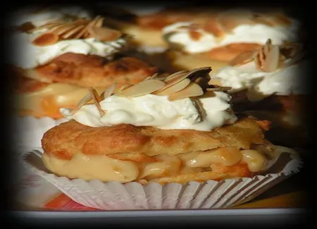 Choux à la crème et abricots macérés au cognac
