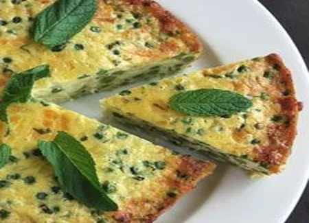 Clafoutis de petits pois à la menthe
