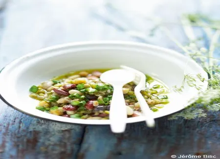 Cocos de paimpol en salade tiède