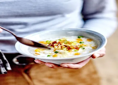 Congee au potiron et cacahuètes