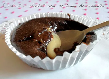 Coulant au chocolat et son coeur de beurre de cacahuètes