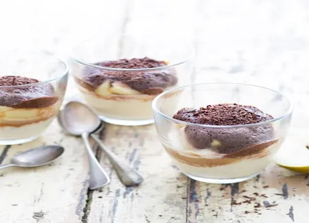 Coupe de poires à la ricotta et chocolat weight watchers