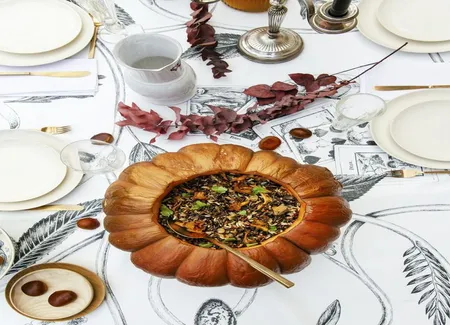 Courge farcie riz et champignons